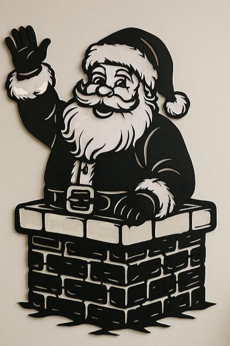 Deda Mraz u Dimnjaku – Zidna Dekoracija koja Donosi Osmeh