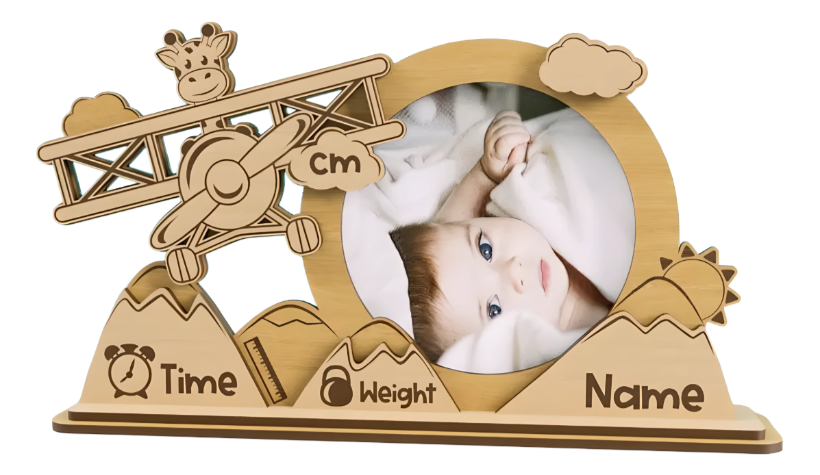 🦒 Personalizovani drveni okvir za bebe – uspomena za celi život 💛