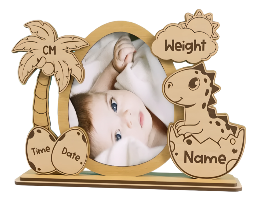 🦒 Personalizovani drveni okvir za bebe – uspomena za celi život 💛