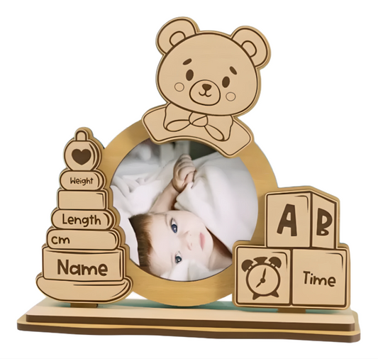🦒 Personalizovani drveni okvir za bebe – uspomena za celi život 💛