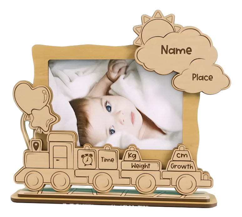 🦒 Personalizovani drveni okvir za bebe – uspomena za celi život 💛