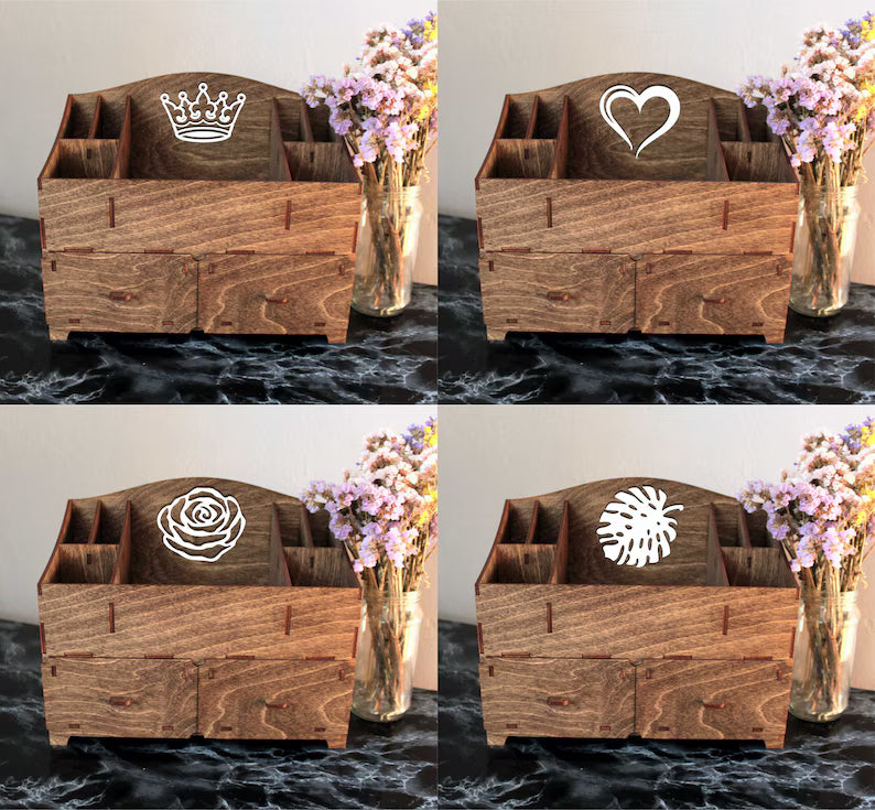 Personalizovani Drveni Organizator za Šminku