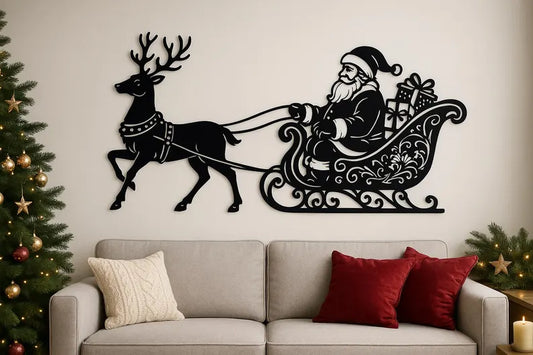 Praznična Čarolija: Deda Mraz sa Irvasom (Zidna Dekoracija)