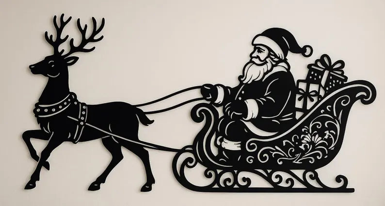 Praznična Čarolija: Deda Mraz sa Irvasom (Zidna Dekoracija)